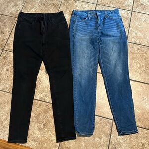 American Eagle Outfitters High Rise Jeans in Black and Blue